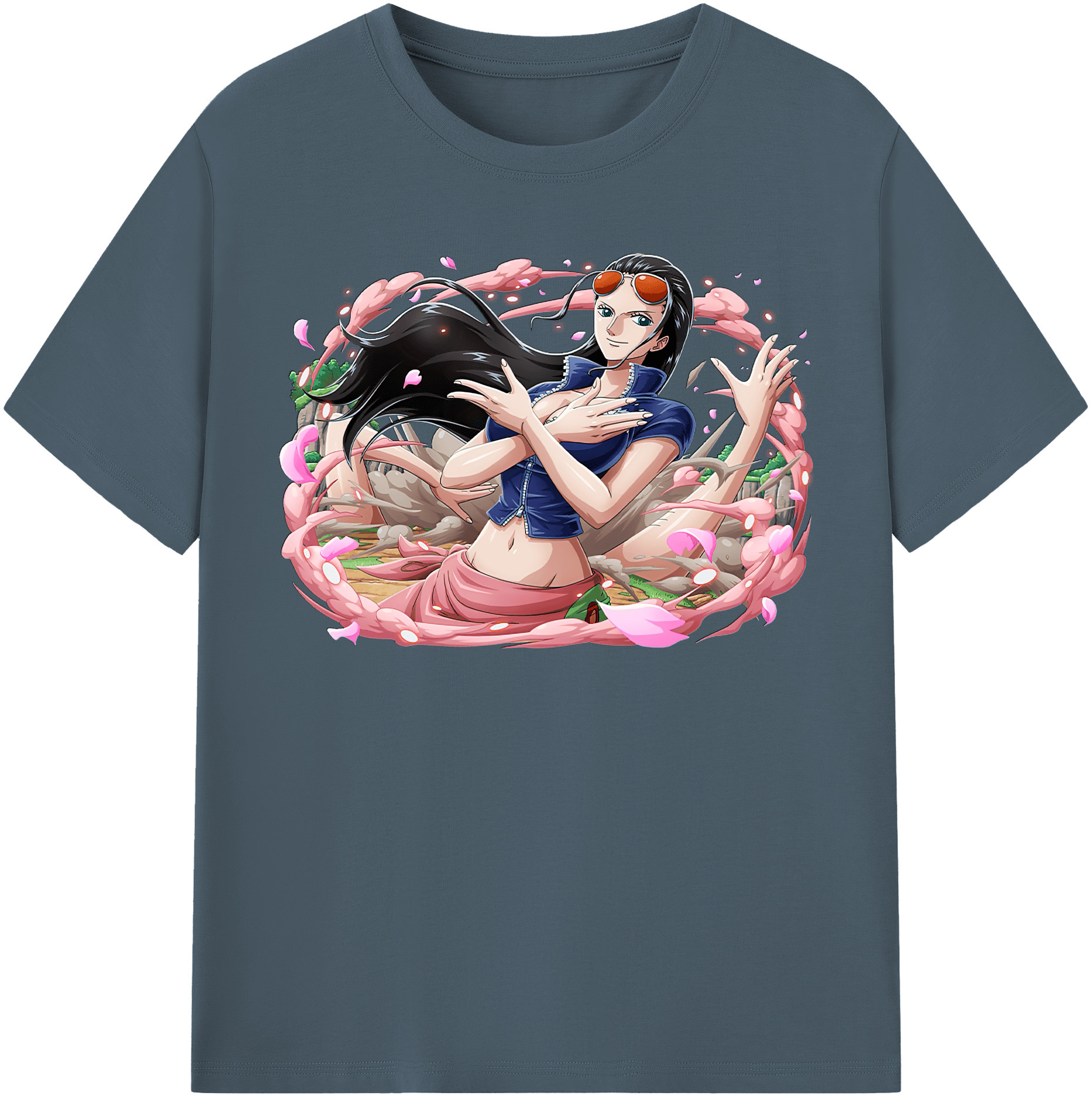 ワンピース ニコ・ロビン ONE PIECE Nico Robin 綿100％半袖Tシャツ（フロントプリント）